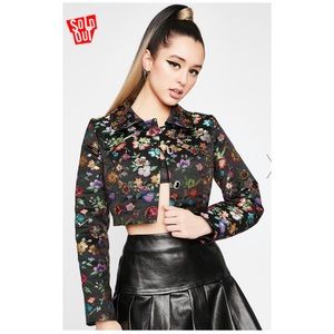 Cropped Dolls Kill Brocade Jacket Sz. S